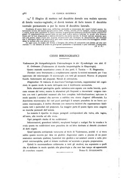 La clinica ostetrica rivista di ostetricia, ginecologia e pediatria. - A. 1, n. 1 (1899)-a. 40, n. 12 (dic. 1938)