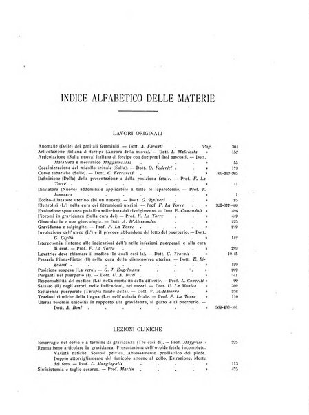 La clinica ostetrica rivista di ostetricia, ginecologia e pediatria. - A. 1, n. 1 (1899)-a. 40, n. 12 (dic. 1938)