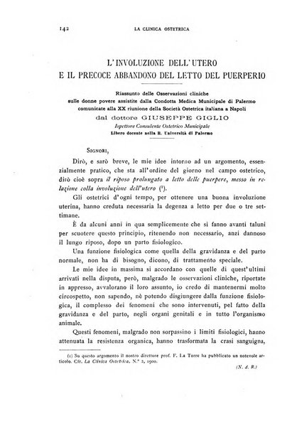 La clinica ostetrica rivista di ostetricia, ginecologia e pediatria. - A. 1, n. 1 (1899)-a. 40, n. 12 (dic. 1938)