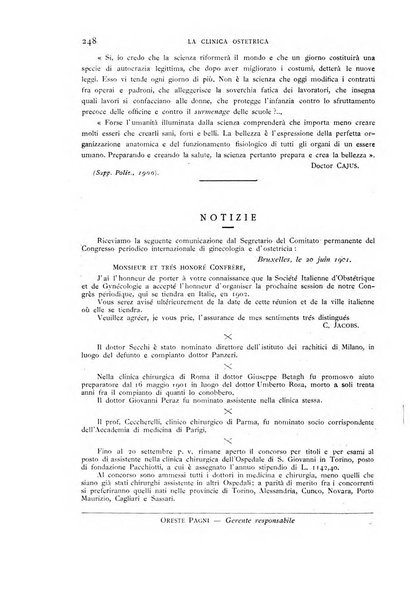 La clinica ostetrica rivista di ostetricia, ginecologia e pediatria. - A. 1, n. 1 (1899)-a. 40, n. 12 (dic. 1938)