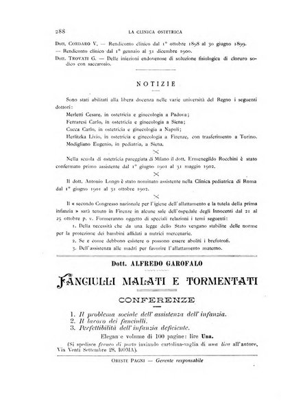 La clinica ostetrica rivista di ostetricia, ginecologia e pediatria. - A. 1, n. 1 (1899)-a. 40, n. 12 (dic. 1938)