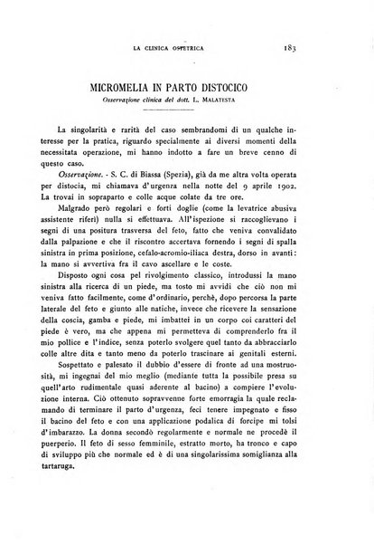 La clinica ostetrica rivista di ostetricia, ginecologia e pediatria. - A. 1, n. 1 (1899)-a. 40, n. 12 (dic. 1938)