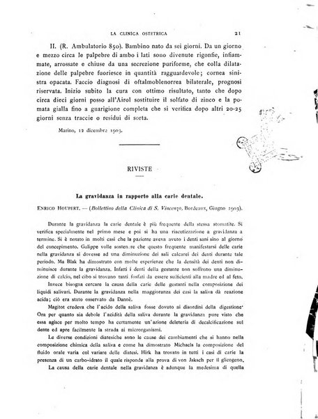 La clinica ostetrica rivista di ostetricia, ginecologia e pediatria. - A. 1, n. 1 (1899)-a. 40, n. 12 (dic. 1938)