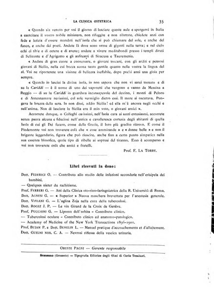 La clinica ostetrica rivista di ostetricia, ginecologia e pediatria. - A. 1, n. 1 (1899)-a. 40, n. 12 (dic. 1938)