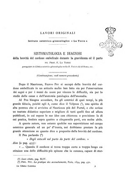 La clinica ostetrica rivista di ostetricia, ginecologia e pediatria. - A. 1, n. 1 (1899)-a. 40, n. 12 (dic. 1938)