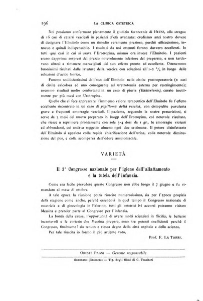 La clinica ostetrica rivista di ostetricia, ginecologia e pediatria. - A. 1, n. 1 (1899)-a. 40, n. 12 (dic. 1938)