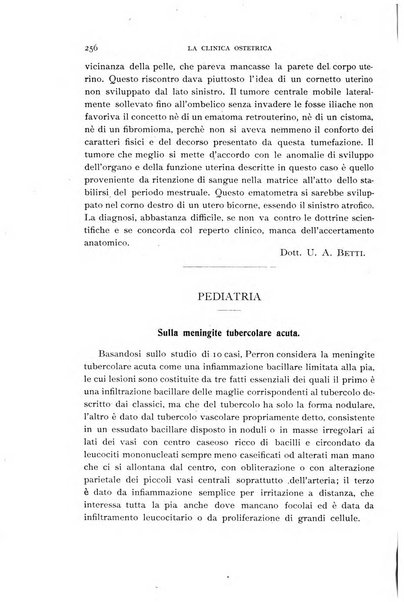 La clinica ostetrica rivista di ostetricia, ginecologia e pediatria. - A. 1, n. 1 (1899)-a. 40, n. 12 (dic. 1938)