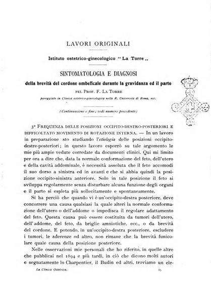 La clinica ostetrica rivista di ostetricia, ginecologia e pediatria. - A. 1, n. 1 (1899)-a. 40, n. 12 (dic. 1938)