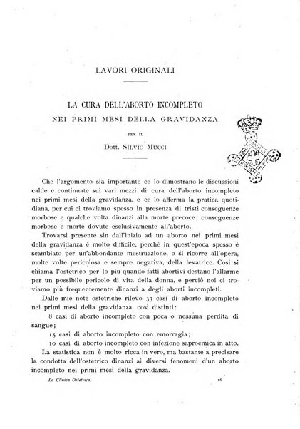 La clinica ostetrica rivista di ostetricia, ginecologia e pediatria. - A. 1, n. 1 (1899)-a. 40, n. 12 (dic. 1938)