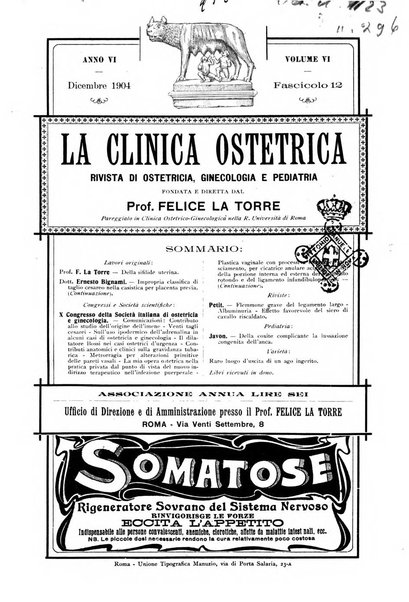 La clinica ostetrica rivista di ostetricia, ginecologia e pediatria. - A. 1, n. 1 (1899)-a. 40, n. 12 (dic. 1938)