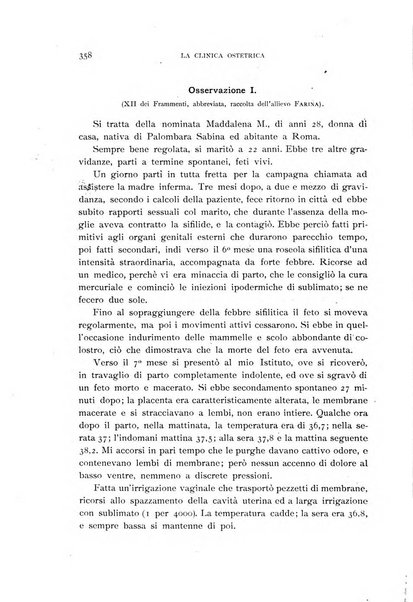 La clinica ostetrica rivista di ostetricia, ginecologia e pediatria. - A. 1, n. 1 (1899)-a. 40, n. 12 (dic. 1938)