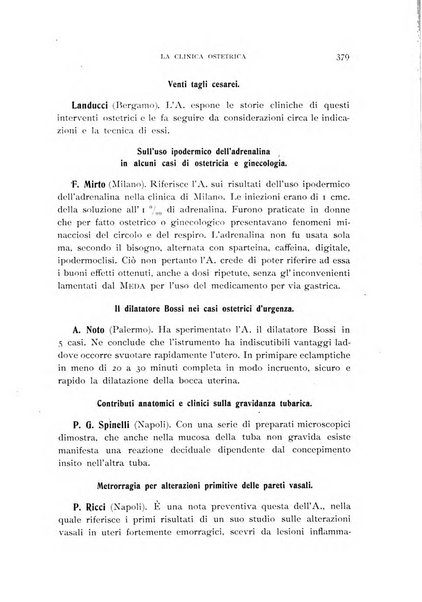 La clinica ostetrica rivista di ostetricia, ginecologia e pediatria. - A. 1, n. 1 (1899)-a. 40, n. 12 (dic. 1938)