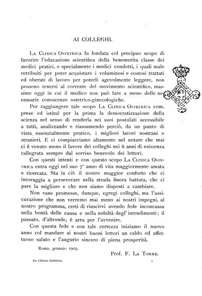 La clinica ostetrica rivista di ostetricia, ginecologia e pediatria. - A. 1, n. 1 (1899)-a. 40, n. 12 (dic. 1938)