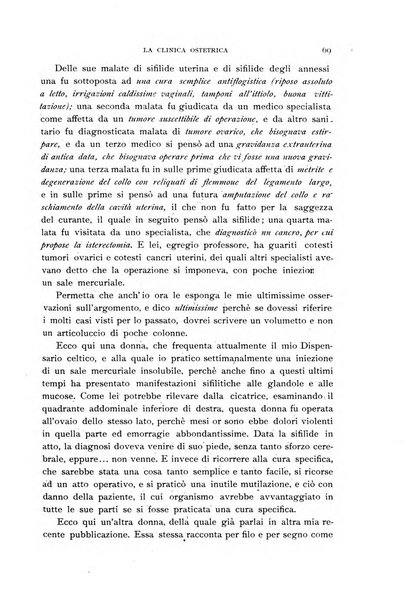 La clinica ostetrica rivista di ostetricia, ginecologia e pediatria. - A. 1, n. 1 (1899)-a. 40, n. 12 (dic. 1938)