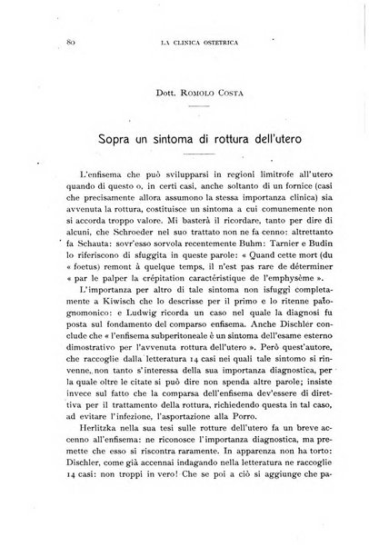 La clinica ostetrica rivista di ostetricia, ginecologia e pediatria. - A. 1, n. 1 (1899)-a. 40, n. 12 (dic. 1938)