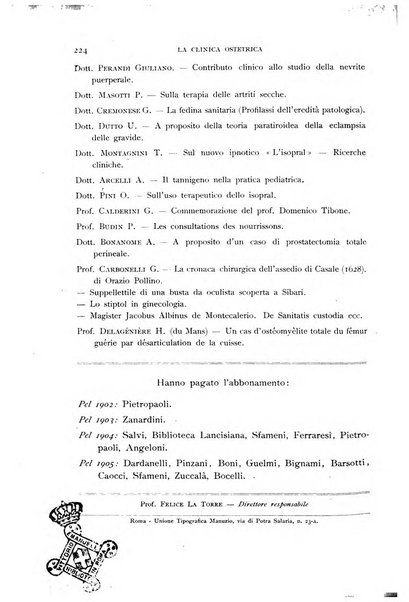 La clinica ostetrica rivista di ostetricia, ginecologia e pediatria. - A. 1, n. 1 (1899)-a. 40, n. 12 (dic. 1938)