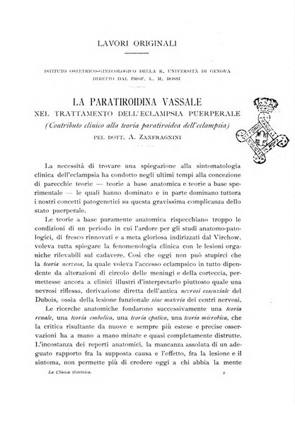 La clinica ostetrica rivista di ostetricia, ginecologia e pediatria. - A. 1, n. 1 (1899)-a. 40, n. 12 (dic. 1938)