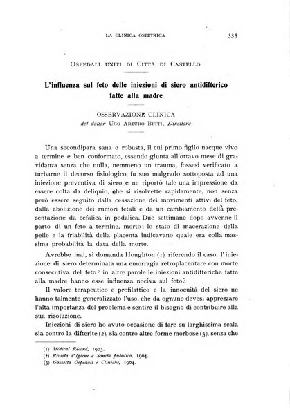 La clinica ostetrica rivista di ostetricia, ginecologia e pediatria. - A. 1, n. 1 (1899)-a. 40, n. 12 (dic. 1938)