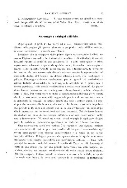 La clinica ostetrica rivista di ostetricia, ginecologia e pediatria. - A. 1, n. 1 (1899)-a. 40, n. 12 (dic. 1938)