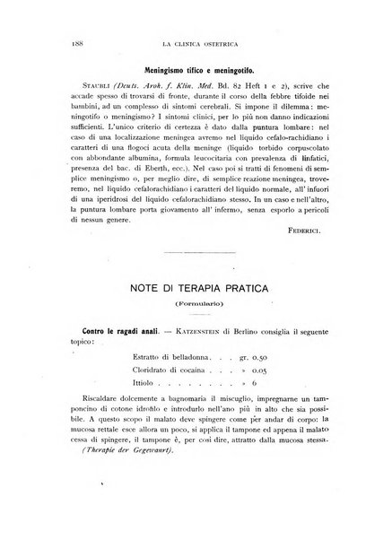 La clinica ostetrica rivista di ostetricia, ginecologia e pediatria. - A. 1, n. 1 (1899)-a. 40, n. 12 (dic. 1938)