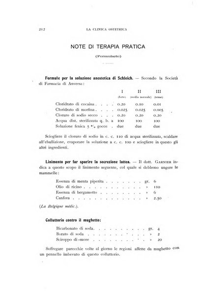 La clinica ostetrica rivista di ostetricia, ginecologia e pediatria. - A. 1, n. 1 (1899)-a. 40, n. 12 (dic. 1938)