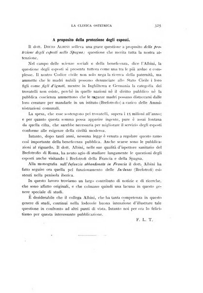 La clinica ostetrica rivista di ostetricia, ginecologia e pediatria. - A. 1, n. 1 (1899)-a. 40, n. 12 (dic. 1938)