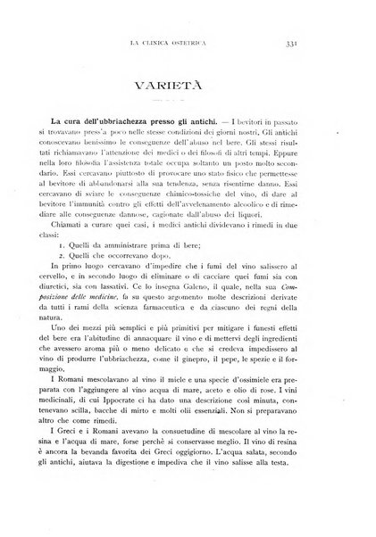 La clinica ostetrica rivista di ostetricia, ginecologia e pediatria. - A. 1, n. 1 (1899)-a. 40, n. 12 (dic. 1938)