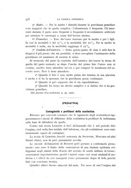 La clinica ostetrica rivista di ostetricia, ginecologia e pediatria. - A. 1, n. 1 (1899)-a. 40, n. 12 (dic. 1938)