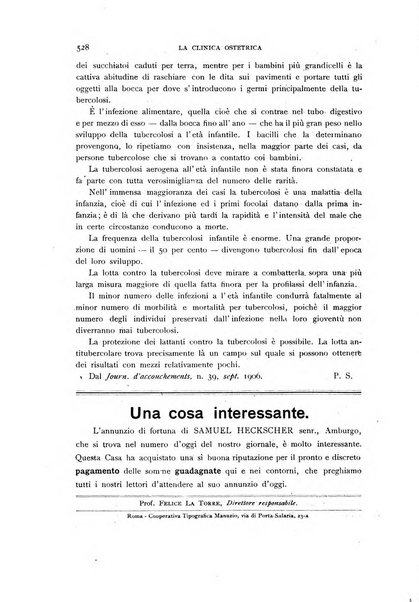 La clinica ostetrica rivista di ostetricia, ginecologia e pediatria. - A. 1, n. 1 (1899)-a. 40, n. 12 (dic. 1938)