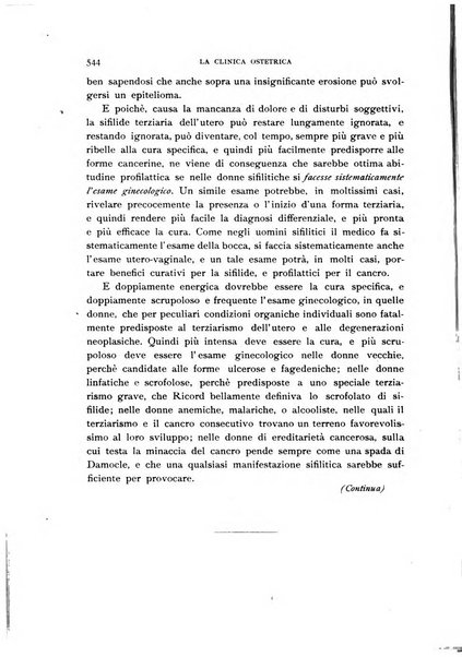 La clinica ostetrica rivista di ostetricia, ginecologia e pediatria. - A. 1, n. 1 (1899)-a. 40, n. 12 (dic. 1938)