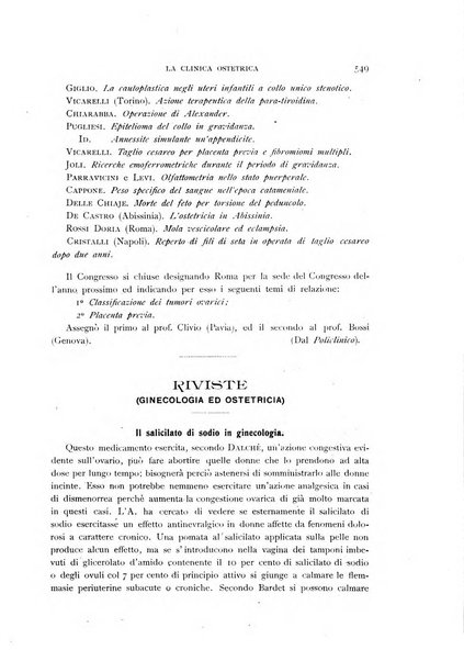 La clinica ostetrica rivista di ostetricia, ginecologia e pediatria. - A. 1, n. 1 (1899)-a. 40, n. 12 (dic. 1938)