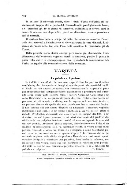 La clinica ostetrica rivista di ostetricia, ginecologia e pediatria. - A. 1, n. 1 (1899)-a. 40, n. 12 (dic. 1938)