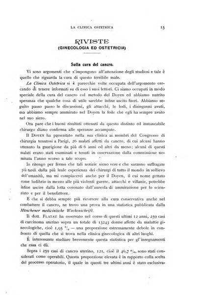 La clinica ostetrica rivista di ostetricia, ginecologia e pediatria. - A. 1, n. 1 (1899)-a. 40, n. 12 (dic. 1938)