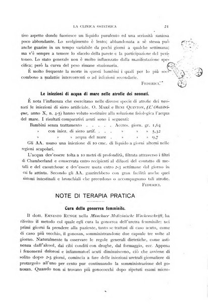 La clinica ostetrica rivista di ostetricia, ginecologia e pediatria. - A. 1, n. 1 (1899)-a. 40, n. 12 (dic. 1938)