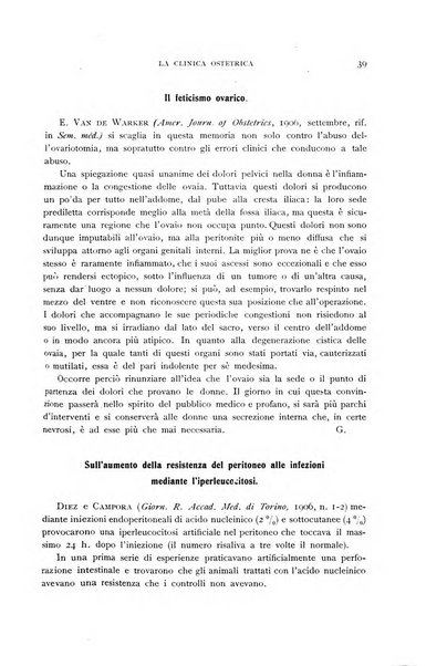 La clinica ostetrica rivista di ostetricia, ginecologia e pediatria. - A. 1, n. 1 (1899)-a. 40, n. 12 (dic. 1938)