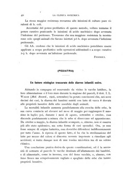 La clinica ostetrica rivista di ostetricia, ginecologia e pediatria. - A. 1, n. 1 (1899)-a. 40, n. 12 (dic. 1938)