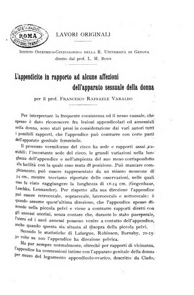 La clinica ostetrica rivista di ostetricia, ginecologia e pediatria. - A. 1, n. 1 (1899)-a. 40, n. 12 (dic. 1938)