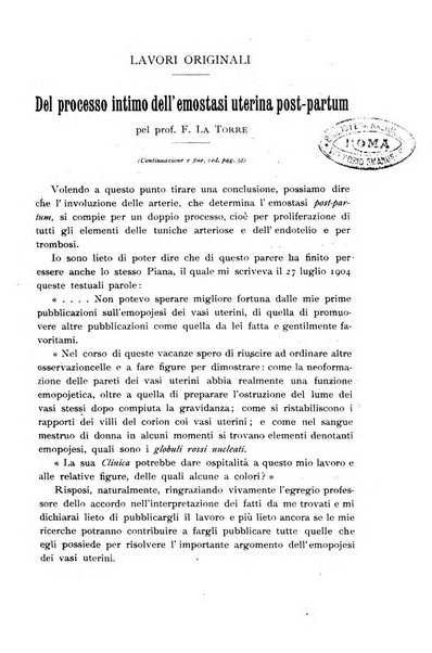 La clinica ostetrica rivista di ostetricia, ginecologia e pediatria. - A. 1, n. 1 (1899)-a. 40, n. 12 (dic. 1938)