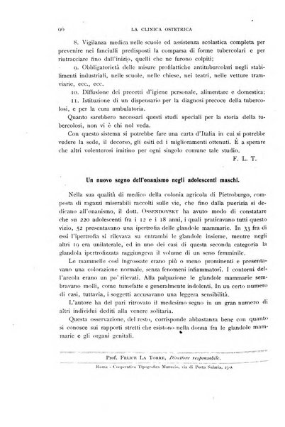 La clinica ostetrica rivista di ostetricia, ginecologia e pediatria. - A. 1, n. 1 (1899)-a. 40, n. 12 (dic. 1938)