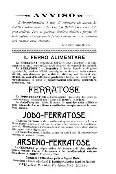 La clinica ostetrica rivista di ostetricia, ginecologia e pediatria. - A. 1, n. 1 (1899)-a. 40, n. 12 (dic. 1938)