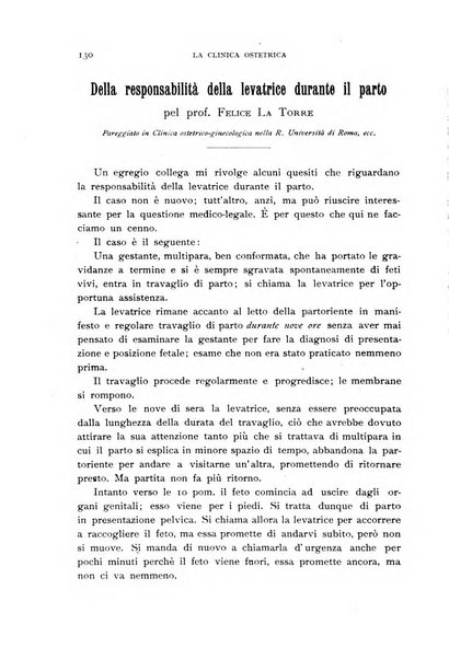 La clinica ostetrica rivista di ostetricia, ginecologia e pediatria. - A. 1, n. 1 (1899)-a. 40, n. 12 (dic. 1938)