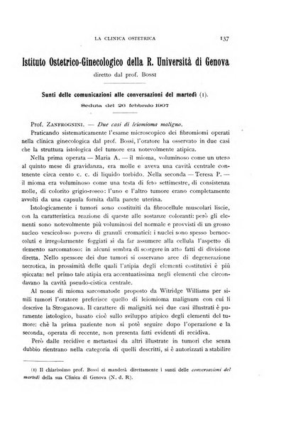 La clinica ostetrica rivista di ostetricia, ginecologia e pediatria. - A. 1, n. 1 (1899)-a. 40, n. 12 (dic. 1938)