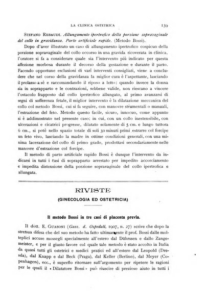 La clinica ostetrica rivista di ostetricia, ginecologia e pediatria. - A. 1, n. 1 (1899)-a. 40, n. 12 (dic. 1938)