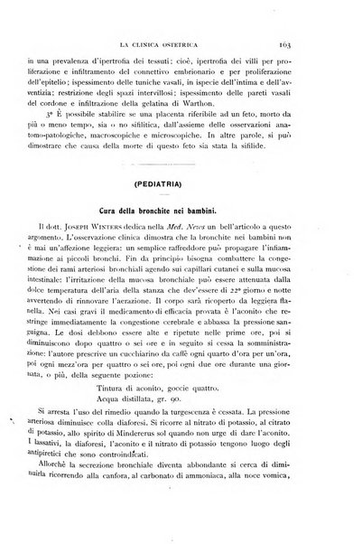 La clinica ostetrica rivista di ostetricia, ginecologia e pediatria. - A. 1, n. 1 (1899)-a. 40, n. 12 (dic. 1938)