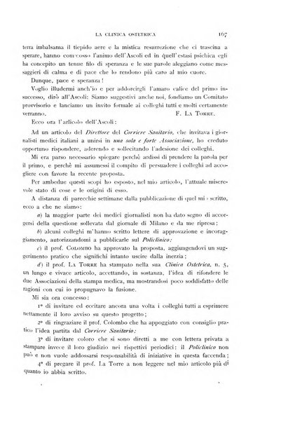 La clinica ostetrica rivista di ostetricia, ginecologia e pediatria. - A. 1, n. 1 (1899)-a. 40, n. 12 (dic. 1938)