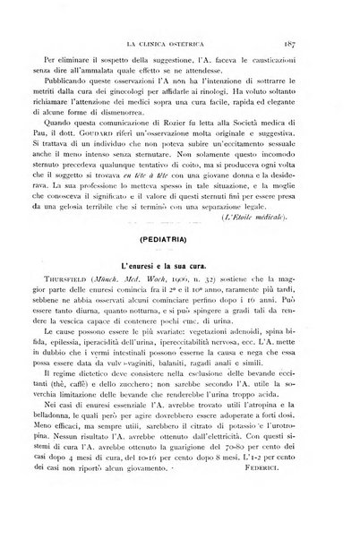 La clinica ostetrica rivista di ostetricia, ginecologia e pediatria. - A. 1, n. 1 (1899)-a. 40, n. 12 (dic. 1938)