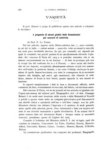 La clinica ostetrica rivista di ostetricia, ginecologia e pediatria. - A. 1, n. 1 (1899)-a. 40, n. 12 (dic. 1938)