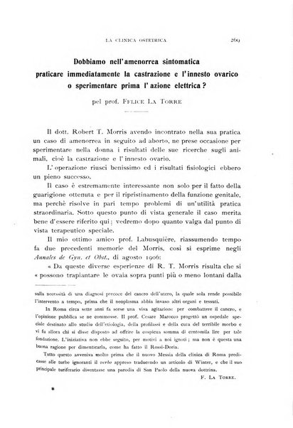 La clinica ostetrica rivista di ostetricia, ginecologia e pediatria. - A. 1, n. 1 (1899)-a. 40, n. 12 (dic. 1938)