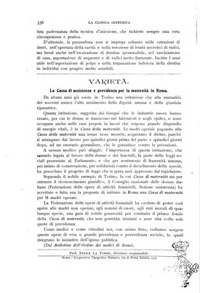 La clinica ostetrica rivista di ostetricia, ginecologia e pediatria. - A. 1, n. 1 (1899)-a. 40, n. 12 (dic. 1938)