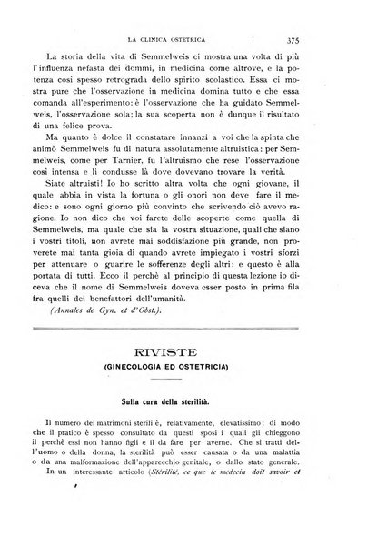 La clinica ostetrica rivista di ostetricia, ginecologia e pediatria. - A. 1, n. 1 (1899)-a. 40, n. 12 (dic. 1938)